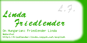 linda friedlender business card